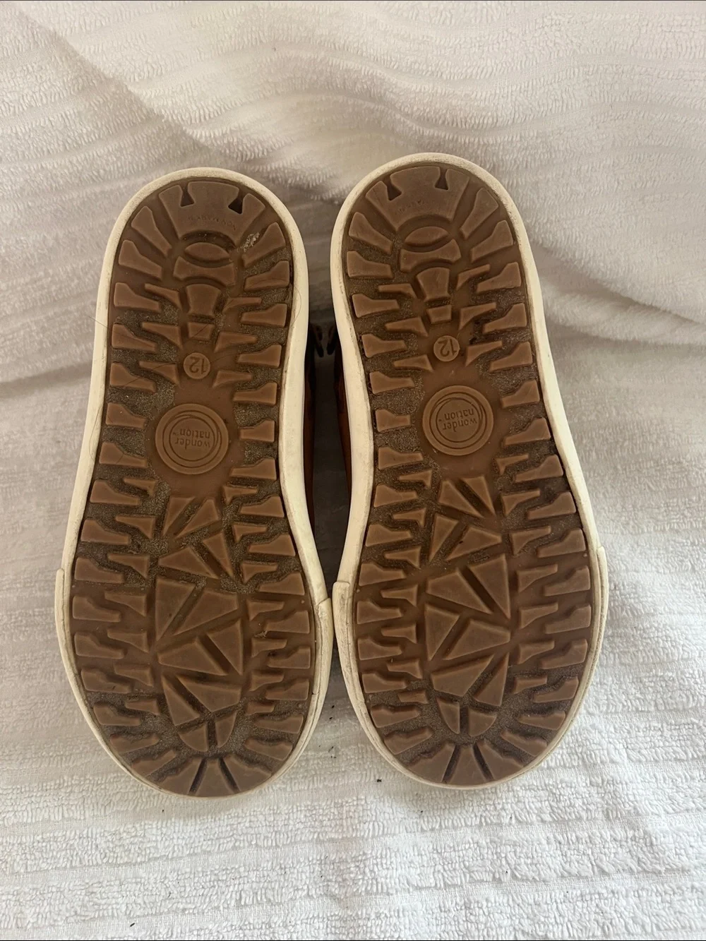 wonder nation Brown High-Top Kids Boots with Hook-and-Loop Strap